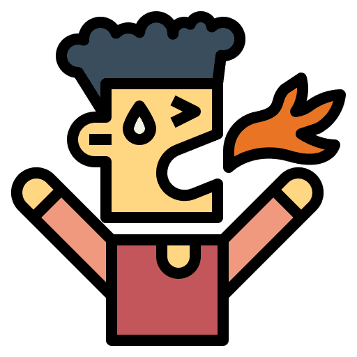 Spicy man food and restaurant eating icon