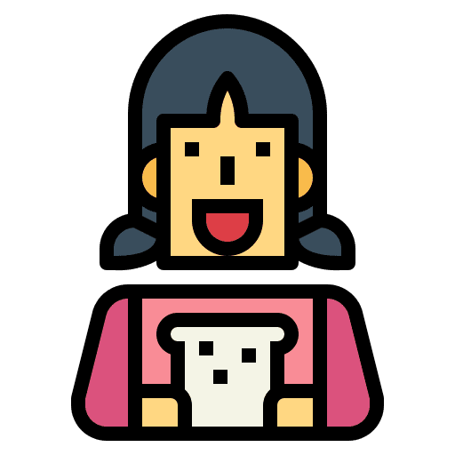Bread avatar woman eating icon