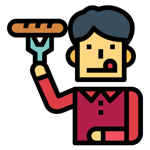 Sausage man people eat icon