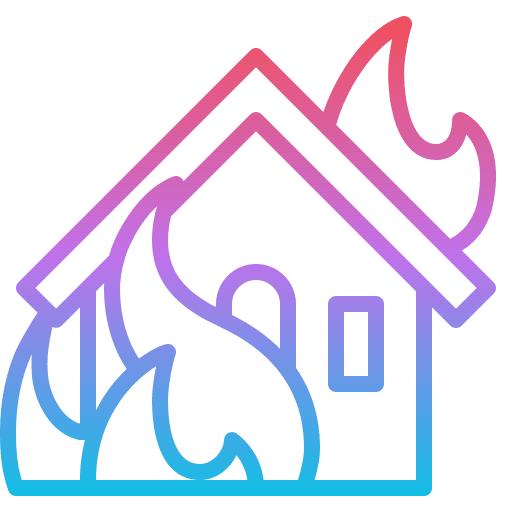 Fire natural disaster insurance security icon