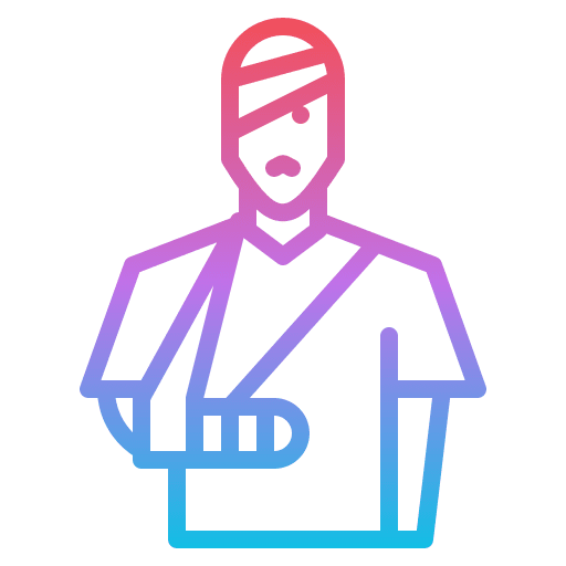 Wounded people insurance protection icon Wounded people insurance protection icon