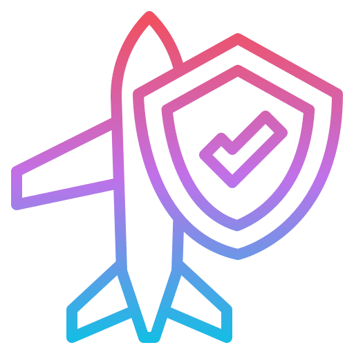Insurance security airplane travel icon Insurance security airplane travel icon