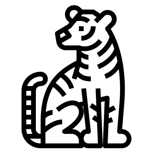 Tiger wildlife zoology mammal icon