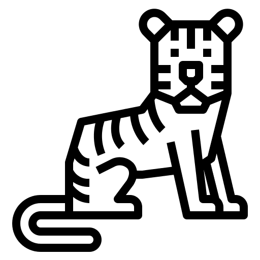 Tiger wildlife zoology mammal icon Tiger wildlife zoology mammal icon