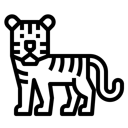 Tiger zoology animal mammal icon Tiger zoology animal mammal icon