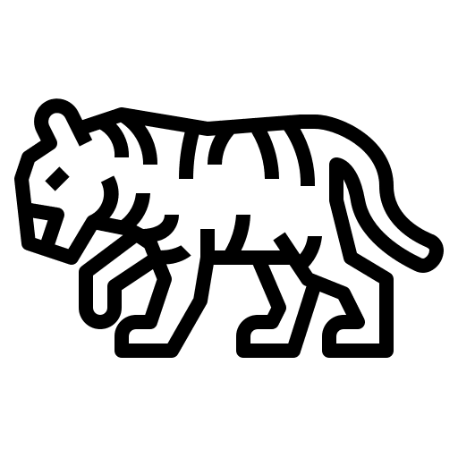 Tiger zoology wildlife animal icon