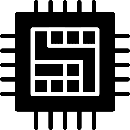 Processor device chip electronics icon