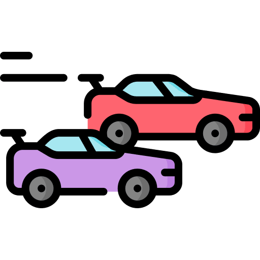 Racing vehicle car transportation icon
