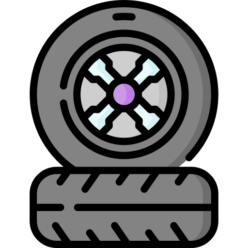 Tire sports and competition car wheel tire icon