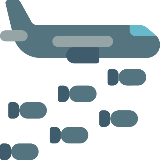 Bomber bombs plane war icon