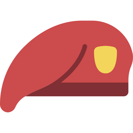 Beret army security hat icon