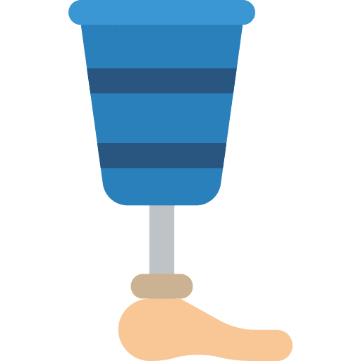 Prosthetic security amputee foot icon