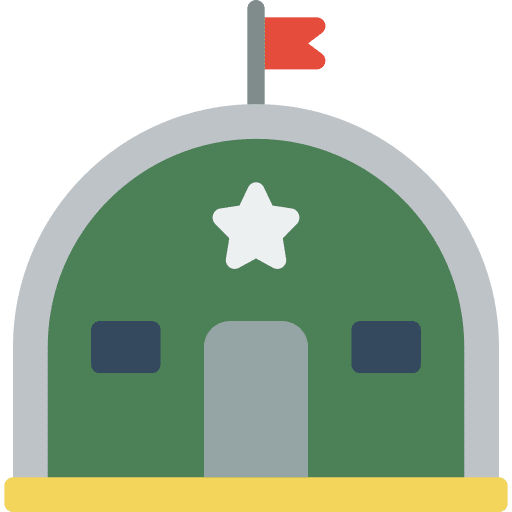 Warehouse bunker shelter building icon