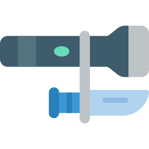 Torch knife security army icon