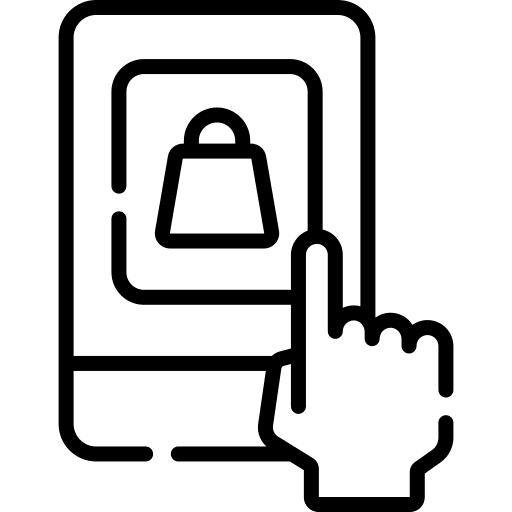 Online shopping commerce and shopping mobile phone online shopping icon Online shopping commerce and shopping mobile phone online shopping icon
