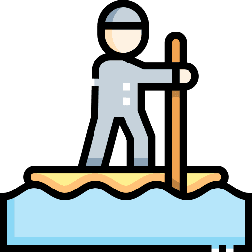Paddle beach surfboard summertime icon