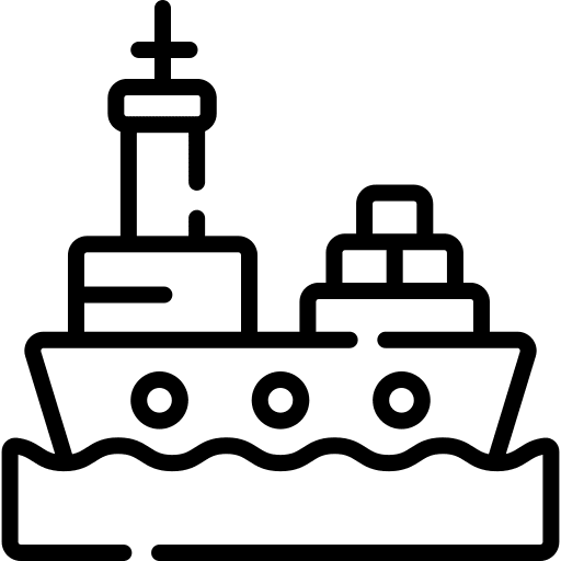 Cargo ship shipping and delivery distribution ship icon