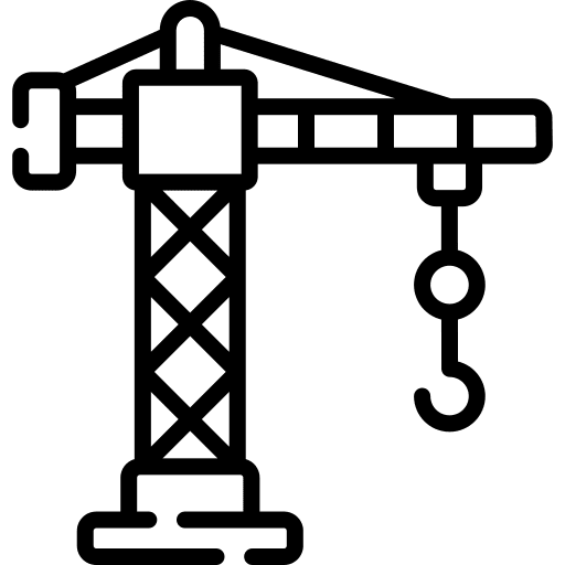 Crane lift construction and tools shipping icon