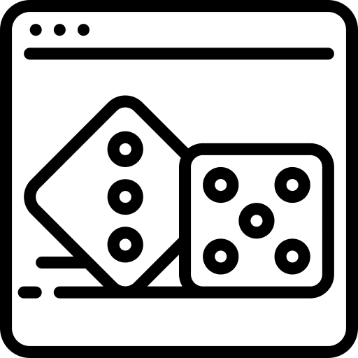 Dice playing luck number icon