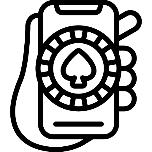 Poker smartphone hand casino icon