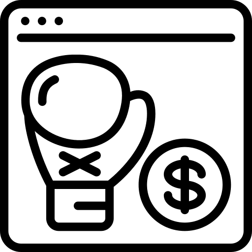 Boxing glove betting coin punch icon
