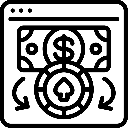 Cash online gambling entertainment transaction icon