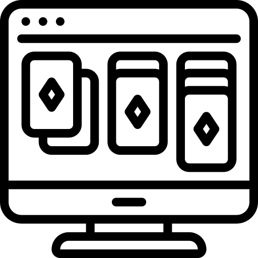 Desktop computer cards gaming computer icon
