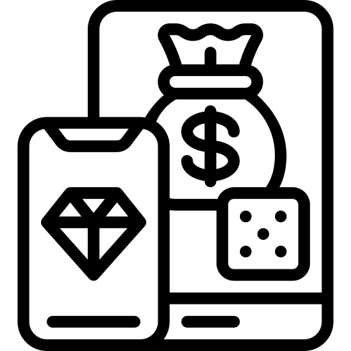 Devices tablet mobile phone dice icon