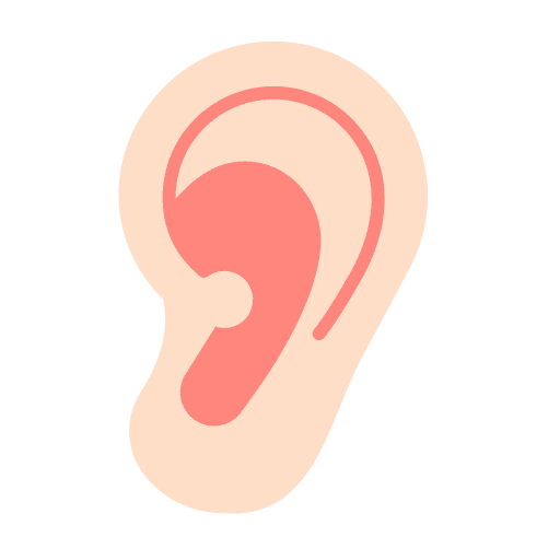 Ear body parts deaf listening icon Ear body parts deaf listening icon