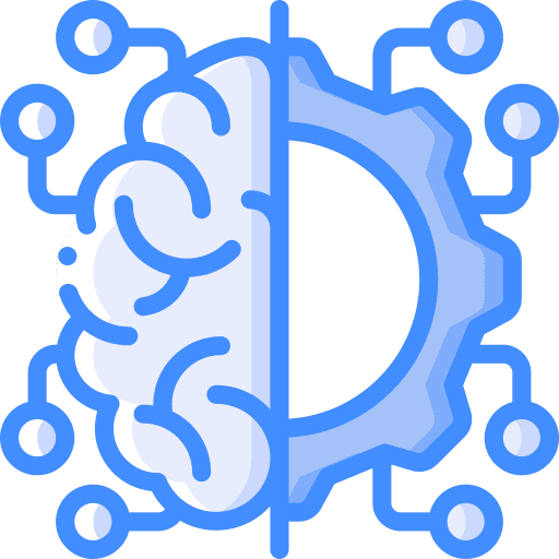 Development artificial intelligence electronics robot icon