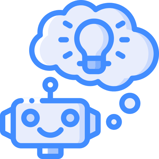 Thinking futuristic artificial intelligence electronics icon
