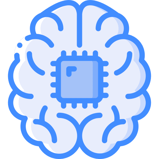 Brain technology robotics chip icon Brain technology robotics chip icon