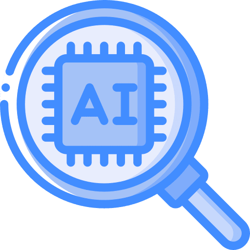 Magnifying glass chip searching electronics icon Magnifying glass chip searching electronics icon