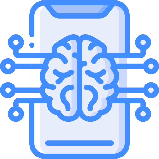 Smartphone education smart devices artificial intelligence icon Smartphone education smart devices artificial intelligence icon