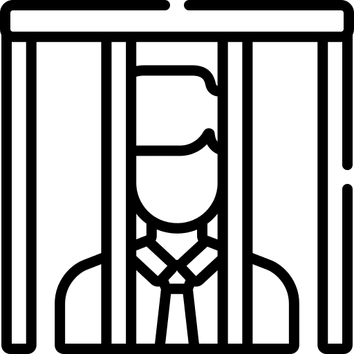 Prisoner crime criminal corruption icon