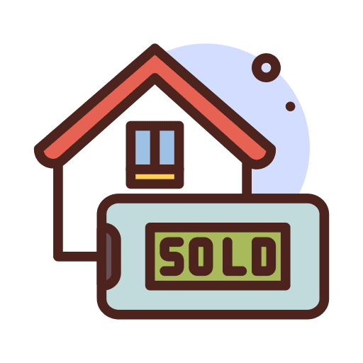 Sold notification real estate house icon Sold notification real estate house icon