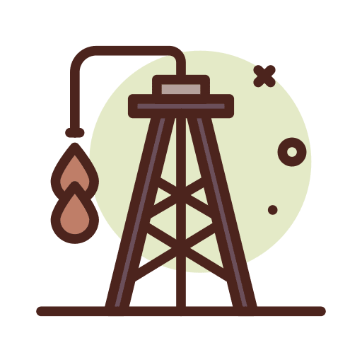 Tower ecology and environment petroleum mining industry icon