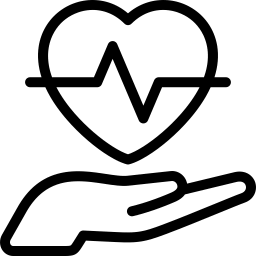 Heart rate heartbeat cardiology hand icon