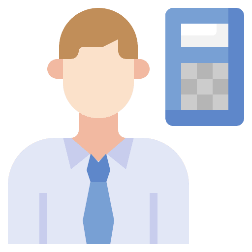 Accountant business and finance accountant calculate icon