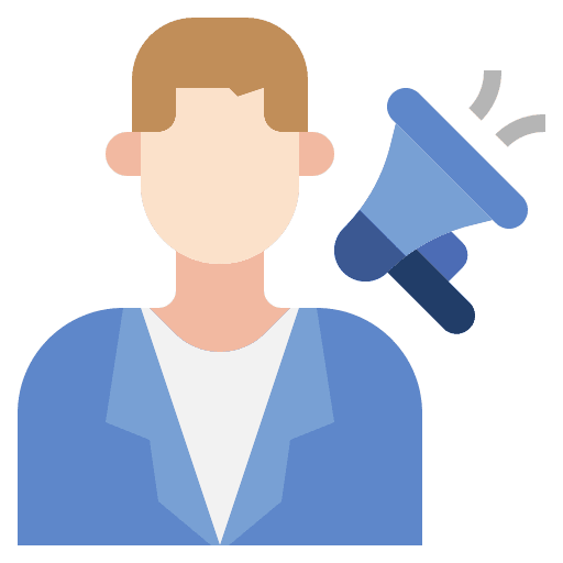 Marketing blogger announcement people icon