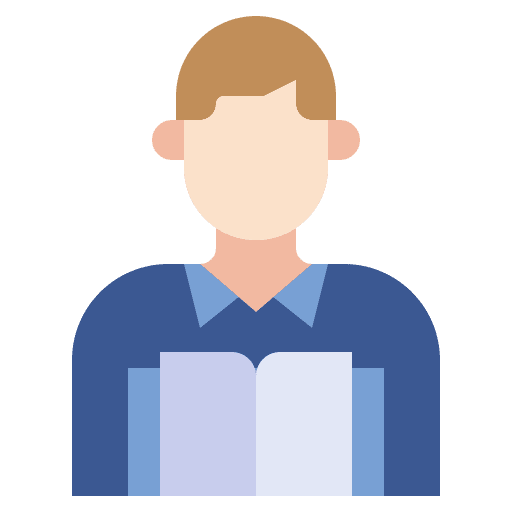 Reader education man studying icon Reader education man studying icon