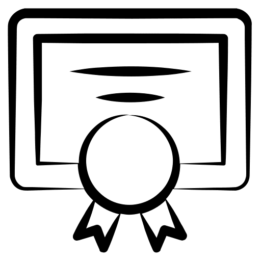 Certificate studying open book pen icon