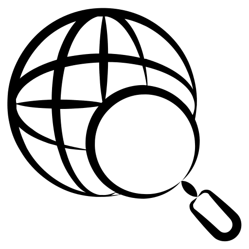 Global search seo and web search global research icon