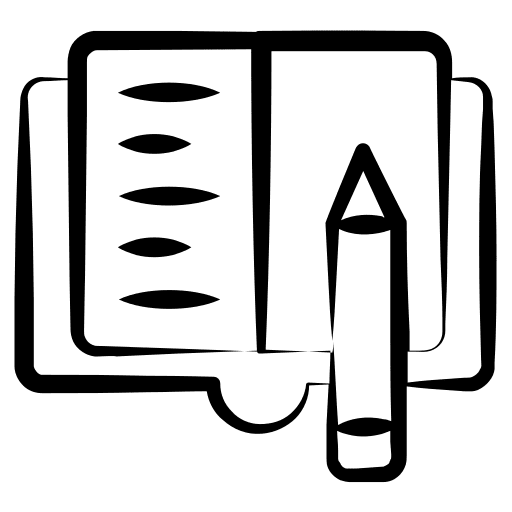 Open book pen studying read icon