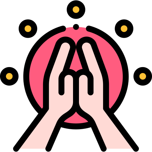 Namaste hands meditation yoga icon Namaste hands meditation yoga icon