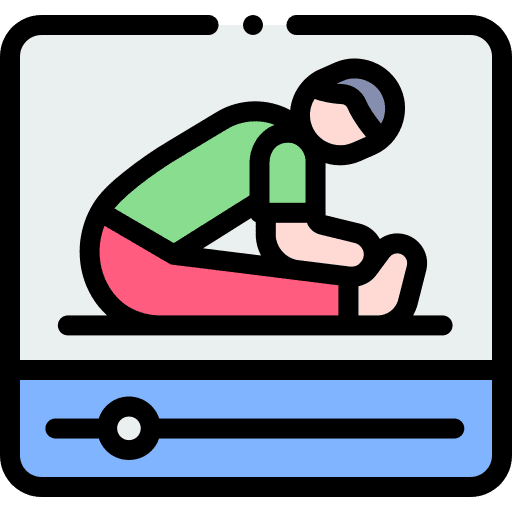 Yoga pose wellness video icon Yoga pose wellness video icon