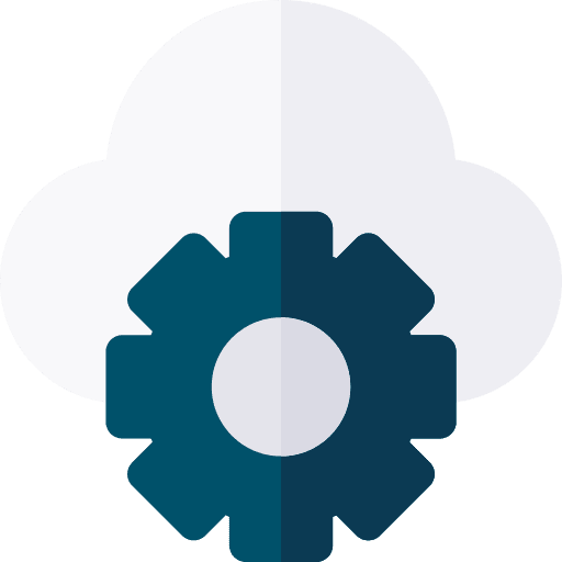 Cloud internet gear configuration icon Cloud internet gear configuration icon