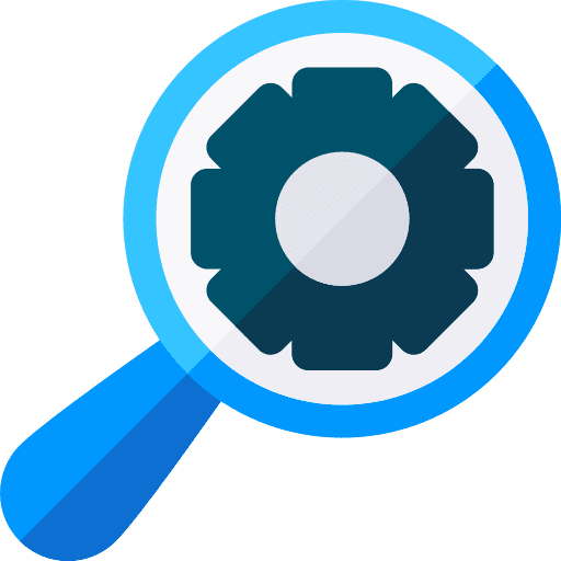 Search gear magnifying glass cogwheel icon Search gear magnifying glass cogwheel icon