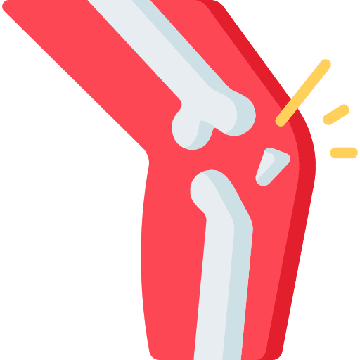 Fracture healthcare and medical body part knee icon