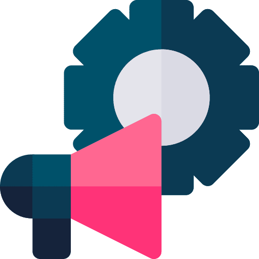 Marketing cogwheel configuration ads icon Marketing cogwheel configuration ads icon
